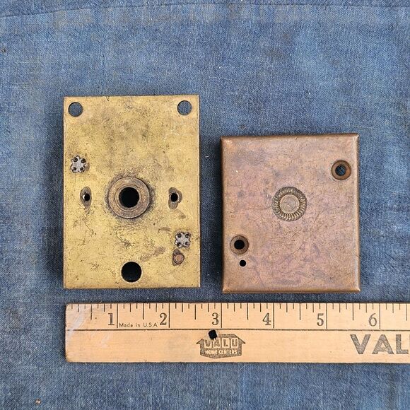 Vintage Mosler Brass Combination Dial & Lock Body/Housings (Lot of 4+1) - Picture 13 of 15